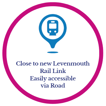 Close to new Levenmouth 
Rail Link
Easily accessible 
via Road
